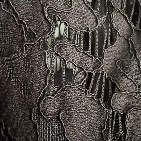 ASOS Mini Dress Black Sz 0 High Neck Skate Lace Insert & Lace Sleeves Stretch - Picture 15 of 16